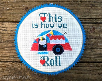 camper pattern, digital pattern, cross-stitch, embroidery, applique, sewing, camping, gift, travel