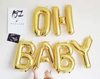 Oh baby letter balloon banner,Oh Baby balloons, baby letter balloon set,baby shower garland,balloon letters,baby shower decoration,baby