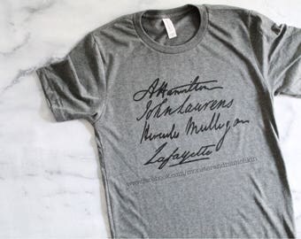 Alexander Hamilton, John Laurens, Hercules Mulligan, Lafayette, history, american revolution, Hamilton shirt, HamilSquad, Laurens, America,