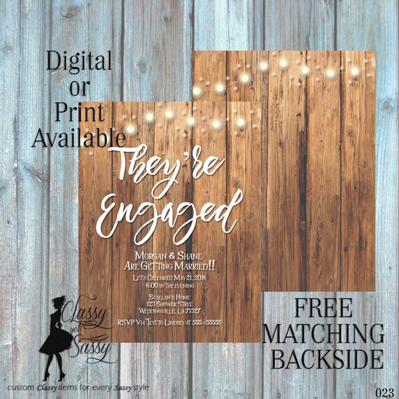 Engagment Party Invitation, Outdoor Shower Invitation, Rustice Shower, Couples Wedding Shower Invitation, Engagement party Invitation 023