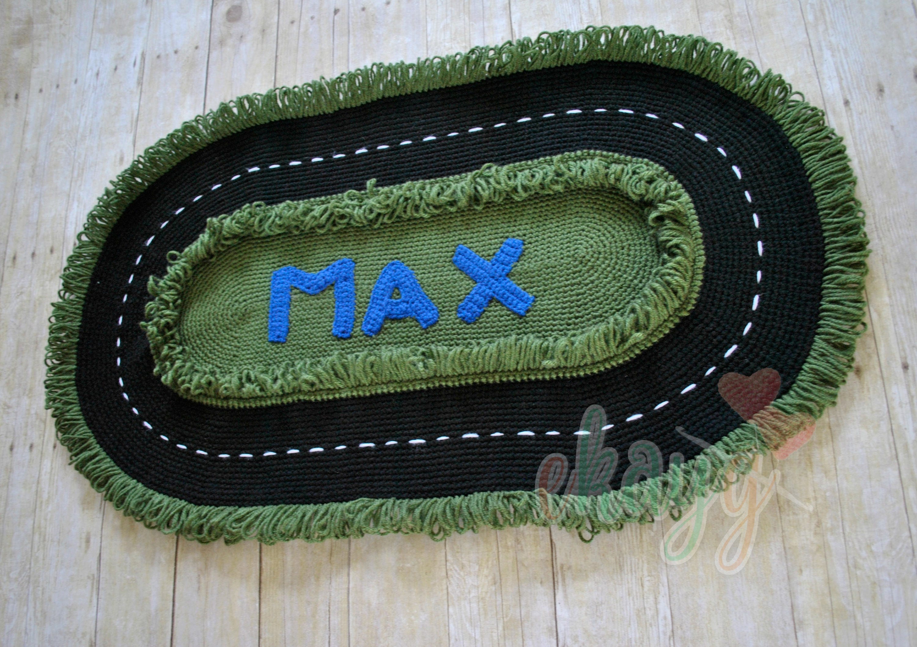 Crochet Race Track Play Area Rug