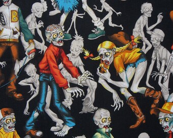 Zombie Fabric, Zombie High, Alexander Henry, High School, Halloween Fabric, By the Yard, Cotton Fabric