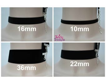 BLACK VELVET CHOKER Necklace, Handmade To Order, Choose Your Classic Ribbon Width 3/8" 5/8" 7/8" 1.5" And Length, Handmade To Order :)