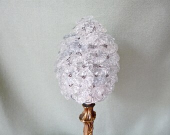 2 French vintage Lampshade - Romantic Lamp Shade Made of Glass Flowers - Flower-shaped pendant
