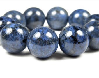 BARGAIN ~ originally 12.99 ~ Denim Blue Dumortierite Round Bead - 12.7~12.8mm - 10 beads - B7610