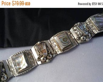 Now On Sale Vintage Chunky Collectible Bracelet Mid Century 1940's 1950's Mexico Mexican Jewelry Retro Accessories
