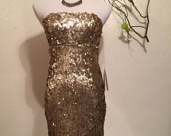 Gold sequin dress | Etsy