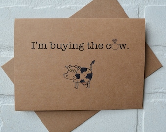I'M BUYING the COW groomsman card will you be my best man card funny groomsmen card kraft bridal party card groomsman proposal funny wedding