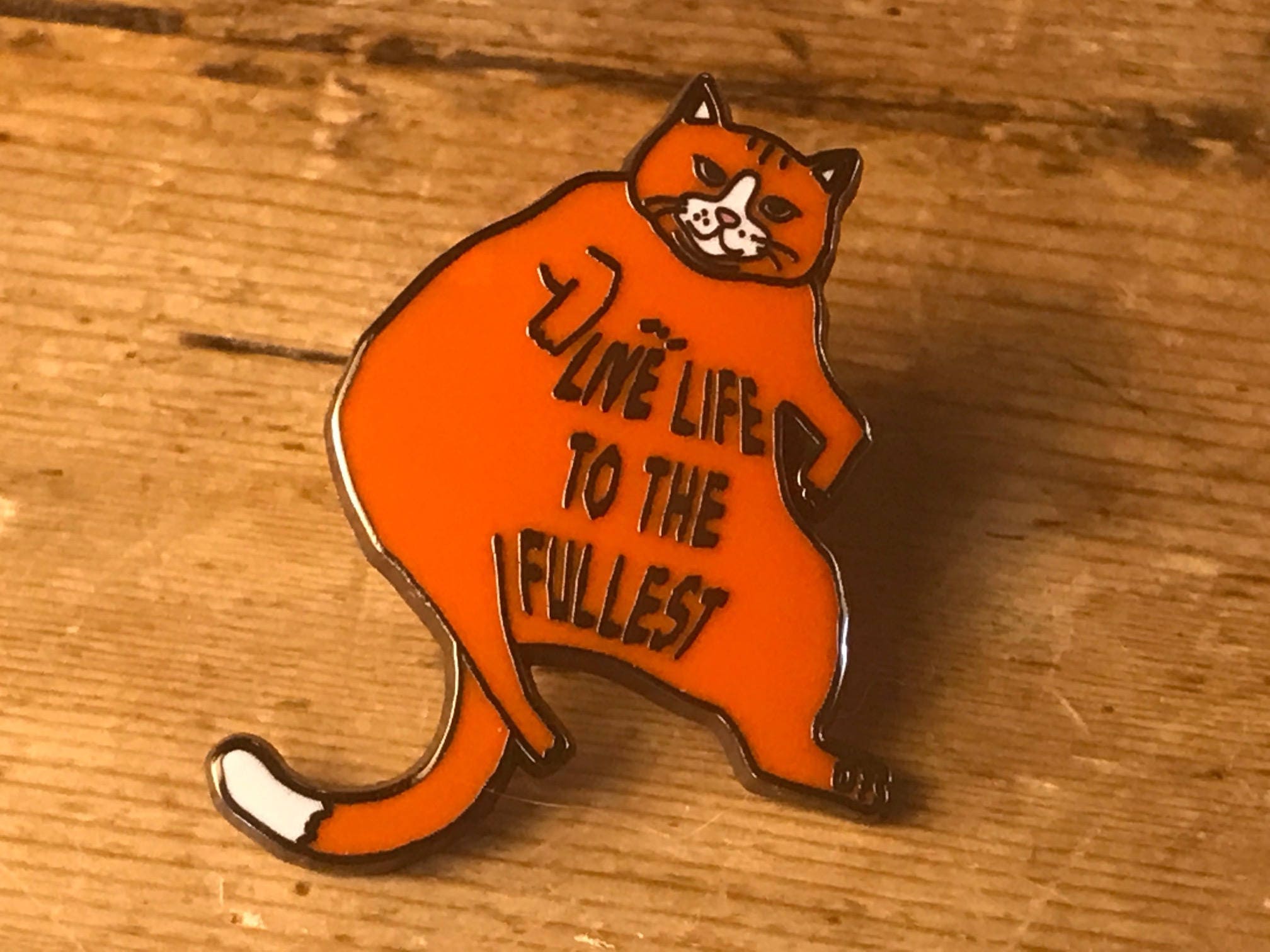 live life to fullest quotes fat lazy cat live life to the fullest hard enamel pin kitty