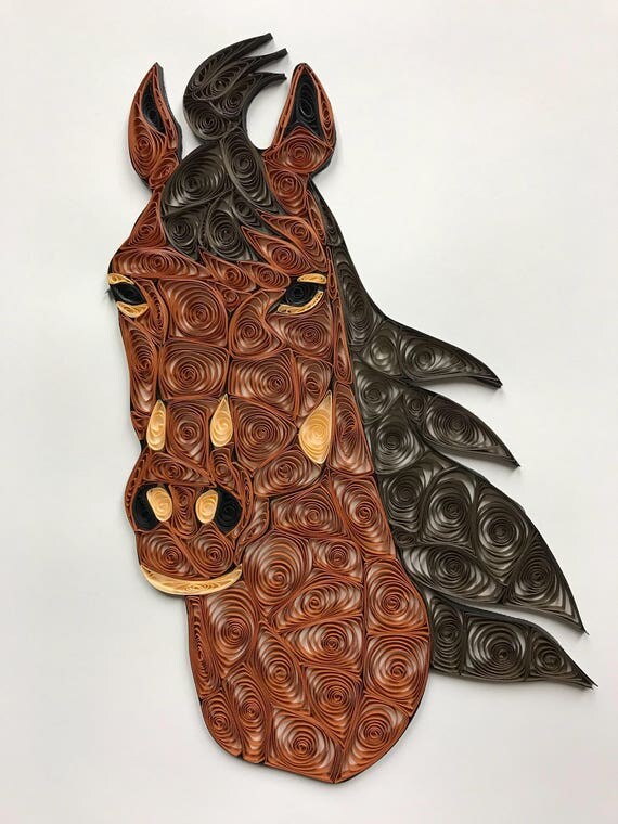 Quilling quilled art Horse Framed Art stallion paper art