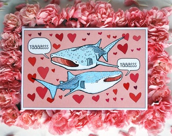 valentines day card shark