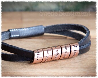 Copper Anniversary • Mens Bracelet • Anniversary Gifts For Men • Mens Personalized Bracelet • Copper Gifts