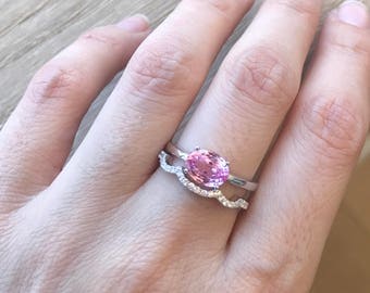 oval pink topaz ring pink quartz promise ring stackable pink ring sterling silver - Pink Wedding Ring oval pink topaz ring pink quartz promise ring stackable pink ring sterling silver - Pink Wedding Ring