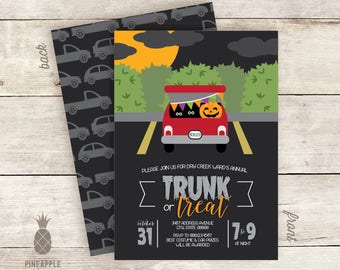 Trunk or Treat Halloween Party Invitations