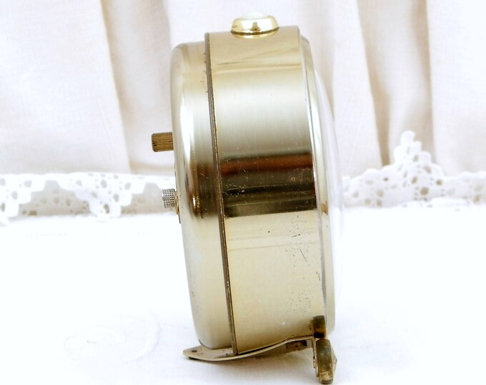 Vintage Mid Century Working Mechanical Wind-Up Alarm Clock by Jaz, Bedside French Clock, 1950 Retro Timepiece from France Vintage Mid Century Working Mechanical Wind-Up Alarm Clock by Jaz, Bedside French Clock, 1950 Retro Timepiece from France