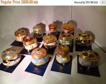 25% OFF Imperial Music Box Collection The Franklin Mint House of Faberge COMPLETE SET with Certificate of Authenticity embellished with 24kt