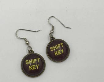 Typewriter Key Earrings, Shift Key Earrings, Earrings