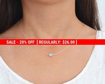 SALE 20% OFF Blue Opal necklace,Opal Jewelry,October birthstone,Sterling Silver,Opal Necklace Silver,Dainty Opal Necklace,Bridesmaids