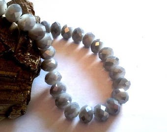 10 grey rondelles graduated glass, although brilliant, 10 * 8mm