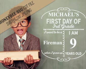 First Day/Last Day of school template svg eps dxf jpg png cut file for Silhouette and Cricut cutting machines