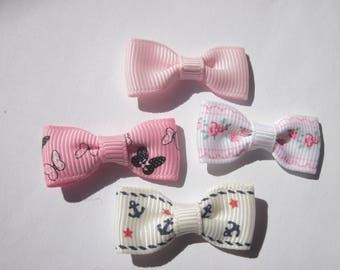 4 different colors, 34 mm (d53) fabric bow