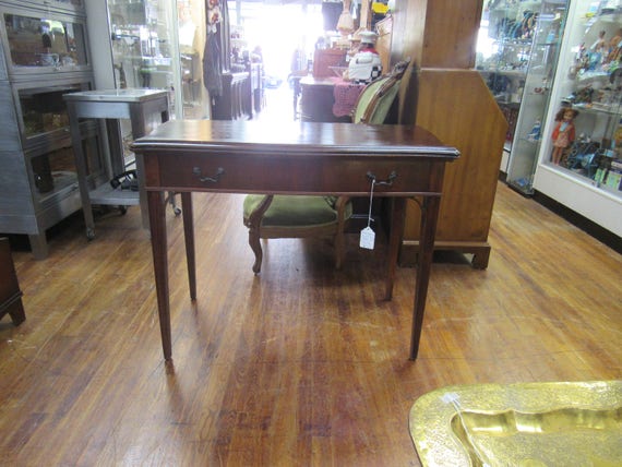 Mahogany extension table console to game or dining table