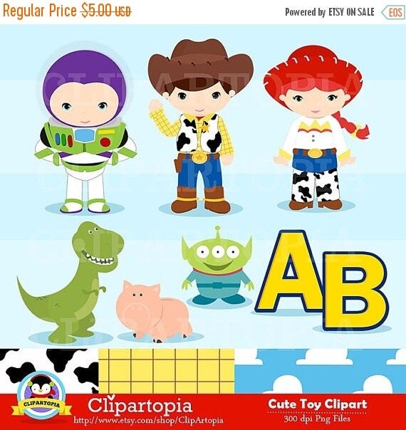 50%OFF SALE Cute toy Digital Clipart : "TOY" clip art For Personal and Commercial Use / Instant Download Il_570xn