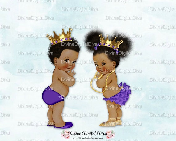 Prince Princess Baby Boy & Girl Purple Gold Crown Dark