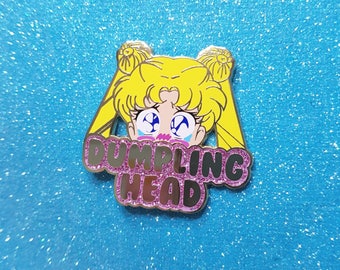 VERSION 2.0 Sailor Moon Dumpling Head Usagi Tsukino Hard Enamel Lapel Pin Glitter