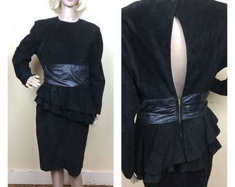 80s leather dress | Etsy