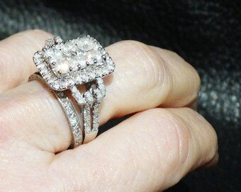 Diamond Gold Ring 2.0 Carats White Gold Vintage Engagement