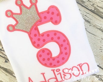 princess 5th birthday shirt