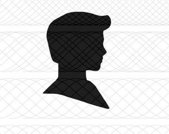 Ken Head Silhouette SVG, PNG, and STUDIO3 Cut Files for Silhouette Cameo/Portrait and Cricut Explore DIY Craft Cutters