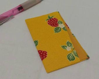 Yellow chirimen ichigo meishi case