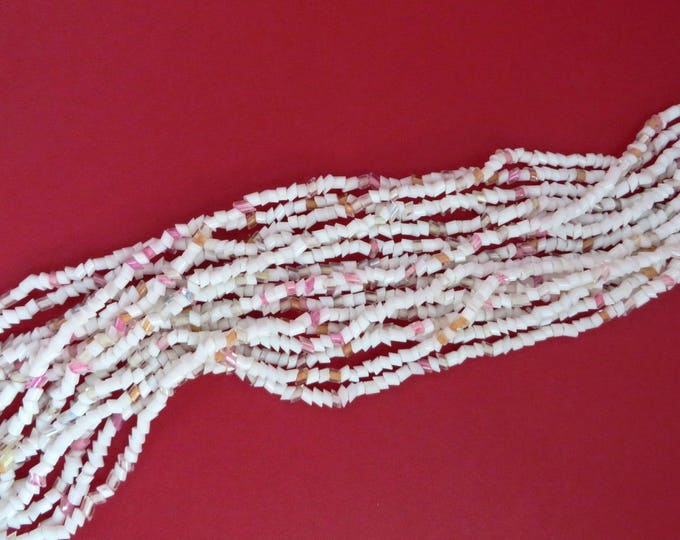 Vintage White Beaded Necklace - Multistrand Tube Bead Necklace