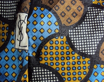 Silk geometric abstract design necktie by Yves Saint Laurent Paris