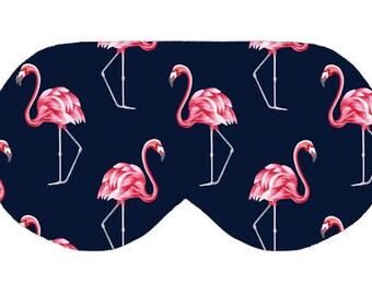 Flamingo Flamingos Printed Sleep Sleeping Relax Relaxing Night Eye Mask Masks Blindfold Travel kit cover Slumber Nice Accessory Gift Present