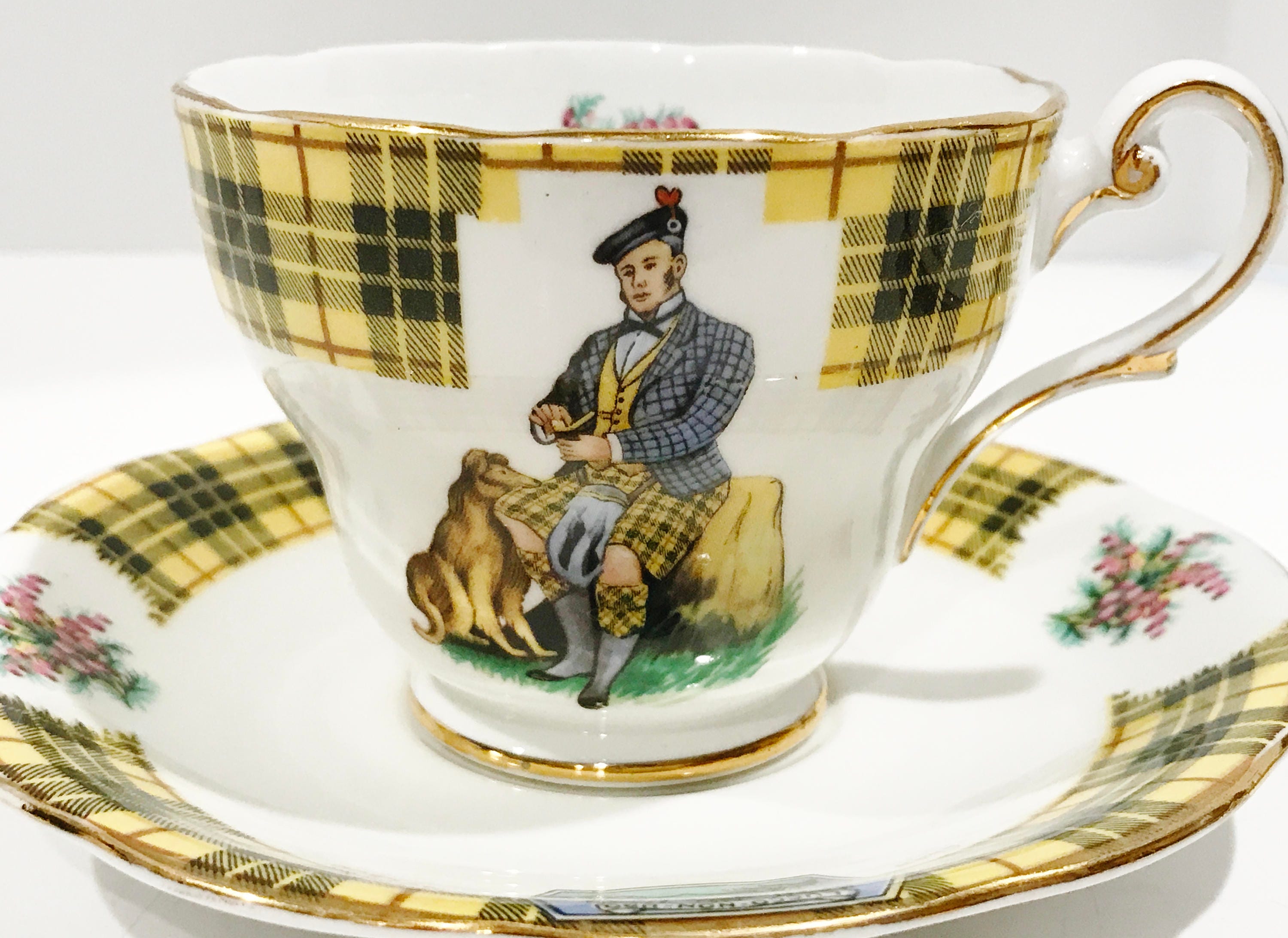Scottish Tea Cup and Saucer Scotland Tea Cups Clan MacLeod