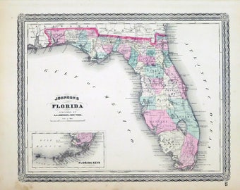 Antique Florida Map 1894 1895 - Il 340x270.1473635889 81ux