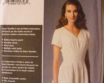 ON SALE 35% OFF Misses' Dress Claire Shaeffer's Custom Couture Vogue Uncut Sewing Pattern 9046 Size 16 18 20 22 24