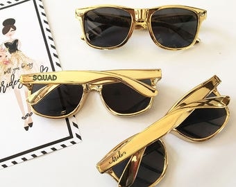 Bachelorette Party Sunglasses Bride Tribe Sunglasses Gift Glasses Bachelorette Sunglasses Bachelorette Party Favors Metallic Gold Sunglasses