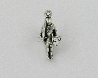 Sterling Silver 3-D Knight In Armor Charm