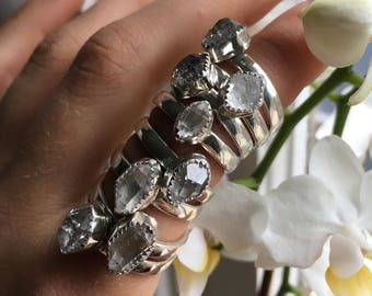 MADE TO ORDER Personalized Herkimer Diamond Ring