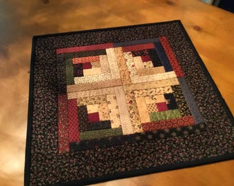 Log Cabin Table Topper / Country Decor / Primitive Decor /Handmade / Item #2130