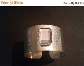SALE Silver Textured Cuff Bracelet Costume Jewelry