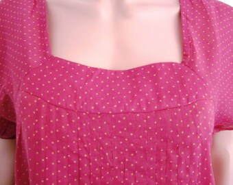 Raspberry Bohemian dress and polka dots
