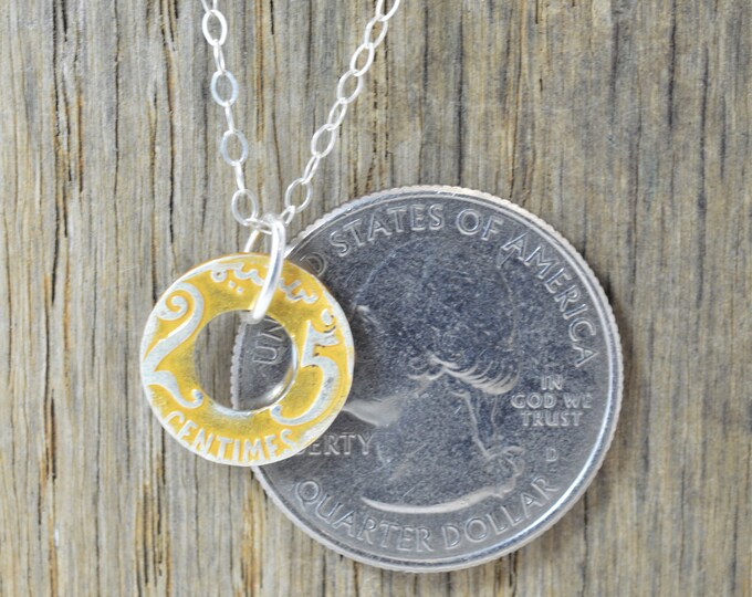 Moroccan Coin Necklace, Gold Coin Necklace, Coin Art, Morocco, Silver Coin, Moroccan Art, Boho Necklace, Two-Sided, Coin Charm, Charm