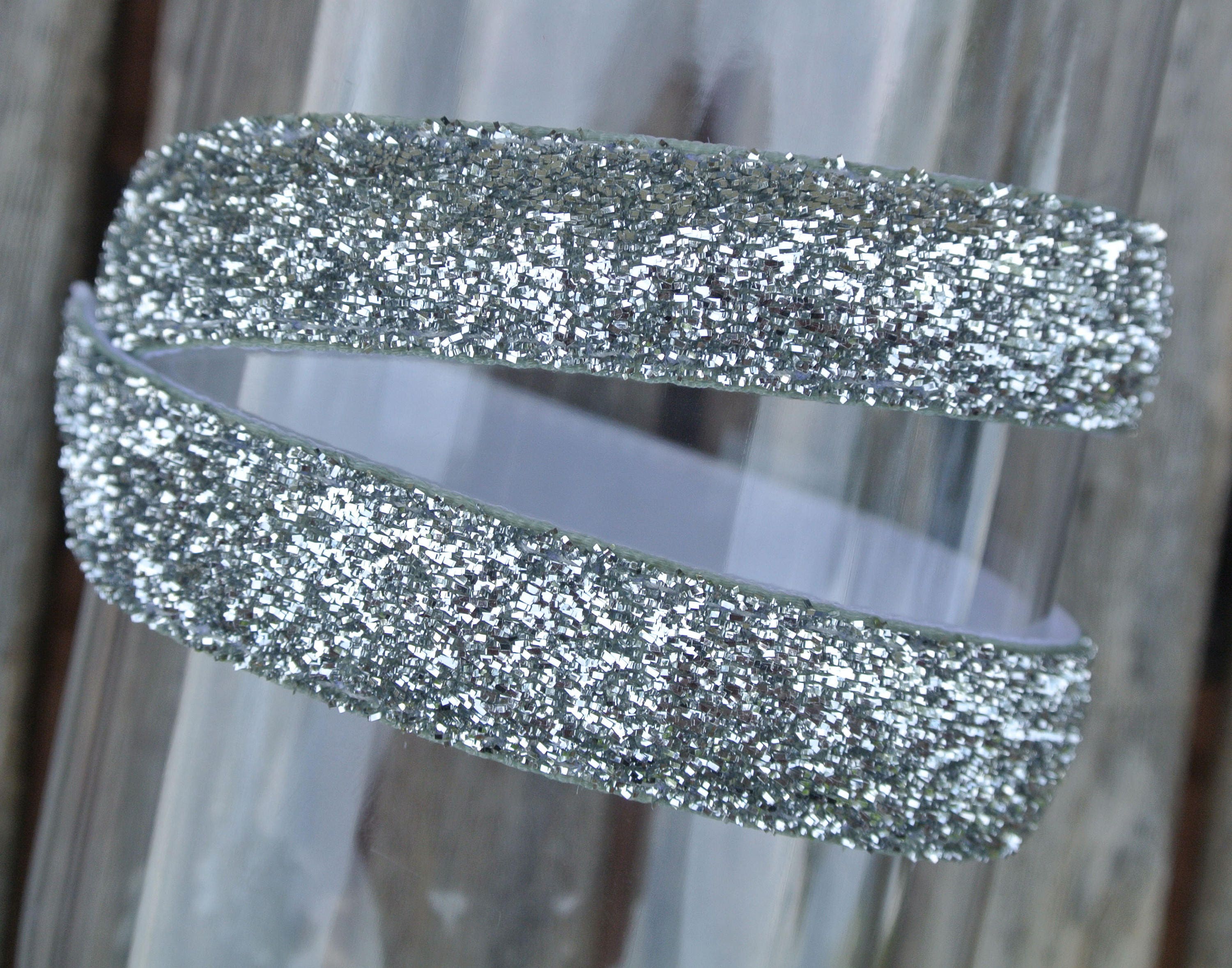 Sparkly SILVER glitter nonslip adjustable Catchy Band fitness