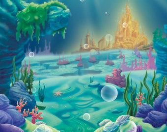 Under The Sea Mermaid Backdrop / Under the sea theme party / Nautical party / Mermaids theme/ ocean party/little mermaid