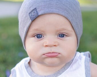 Grey Slouchy Beanie / Comfy Knit Slouchy Beanie / NOXX / Unisex Slouchy Hat / Toque